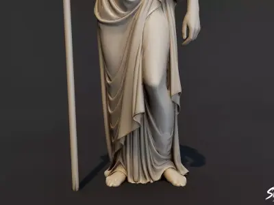 Hera Statue  Low-poly 3D model