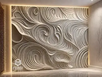 decor set wall panel wall relief mural CNC 58 3D model