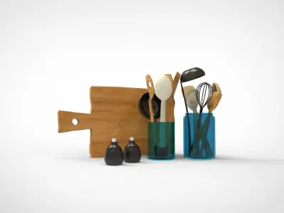 Kitchen set 3D model purchase