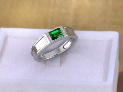  Gemstones ring Solitiare ring model jewelry 3D print model 3D print model