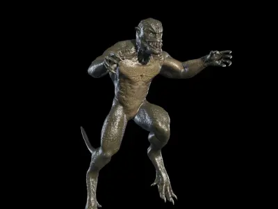 Reptile Mutant Low-poly 3D model