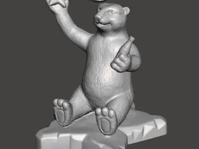 COCA COLA COKE POLAR BEAR WITH STAR PROMOTIONAL FIGURE NEW YEAR 3D print model