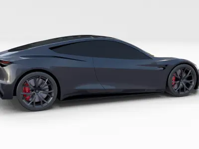 Tesla Roadster Midnight Silver 3D model