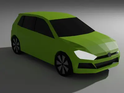 Low Poly VW Golf Low-poly 3D model