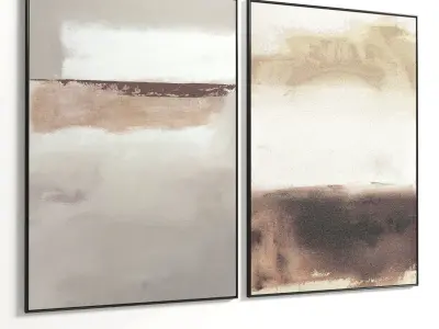 Plaster Two Photo Frame 68 Low-poly 3D model