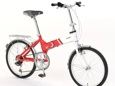 Giant Fd806 Lightweight Red-White Folding Bicycle 3D model