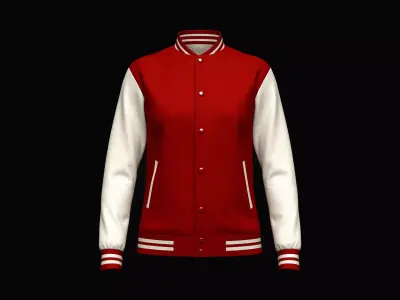 Women Varsity Jacket 3D model