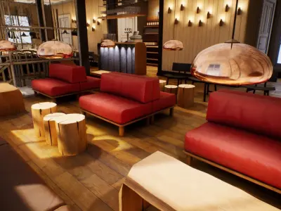 Nordic Restaurant Low-poly 3D model