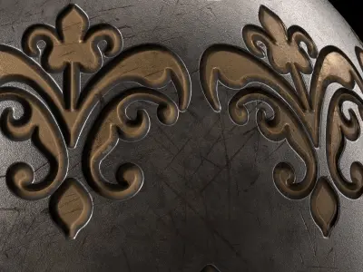 Metal Materials 45- Ornament Metal panel By Sbsar Texture
