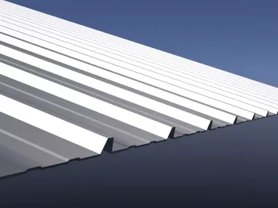 Metal sheet roofing 25O15 3D model