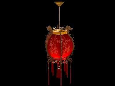 Chinese red lantern  3D model 42