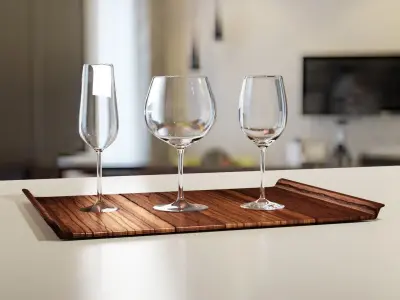 Wine glasses - 15 common types  Free low-poly 3D model