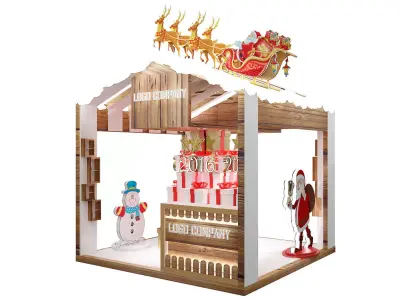  Christmas kiosk booth a65b 3D model
