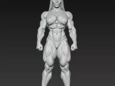 Bodybuilder Woman 02 3D print model