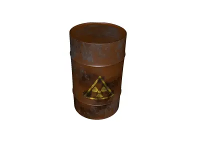 Rusty Barrel Free low-poly 3D model