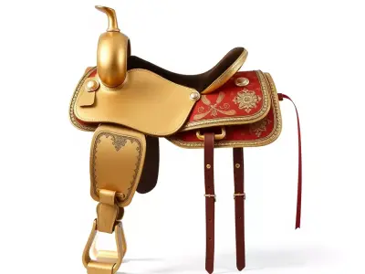Golden Royal Saddle model pack Low-poly 3D model