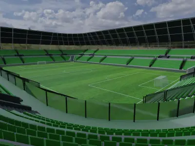 Football Stadium Low-poly 3D model 2