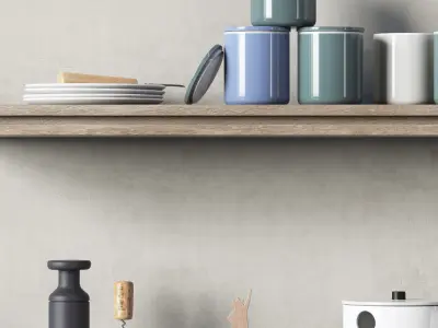 Scandinavian decorative set for the kitchen 3D model