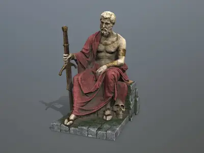 Man Statue 2 Low-poly 3D model