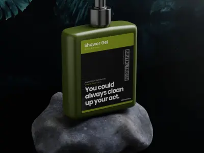 Luxury Shower Gel Bottle Packaging 3D model