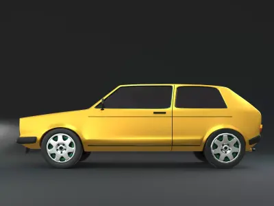 Volkswagen Golf1 - Low poly car Low-poly 3D model
