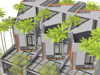 Modern Tropical Tiny House Minimalist Architecture Design 3D model