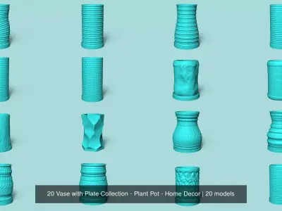20 Vase with Plate Collection - Plant Pot - Home Decor