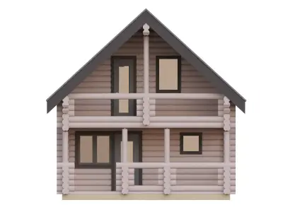   Log house 3D model