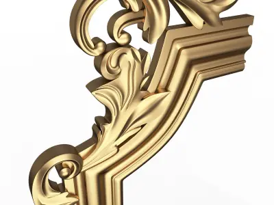 Corner Carved Plaster Molding Decoration 09 Low-poly 3D model