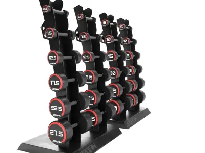 Dumbbell-Rack-Jordan-01 Low-poly 3D model