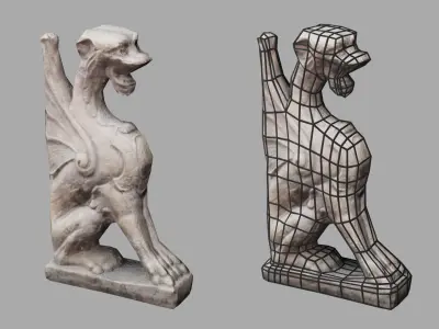 Gargoyle Statue Low-poly 3D model