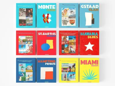 encyclopedia of assouline coffetable books travel colorfull 3D model