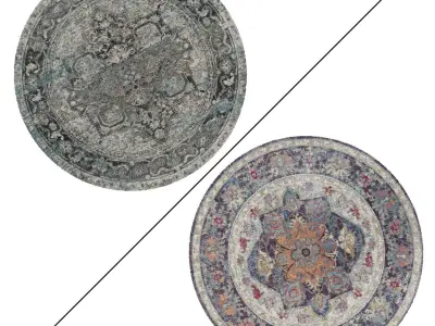 Round Rug Set 56 3D model