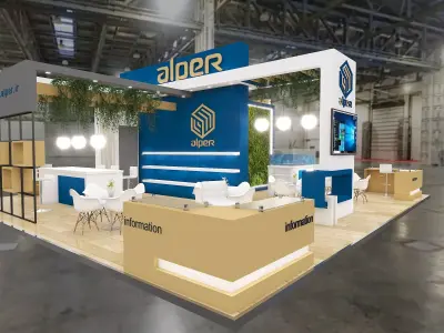 exhibition design Low-poly 3D model