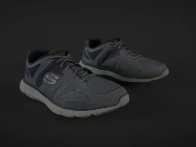 Pair of Sneakers Low-poly 3D model get