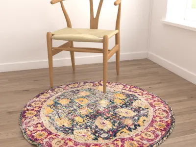 Round Rug Set 114 3D model