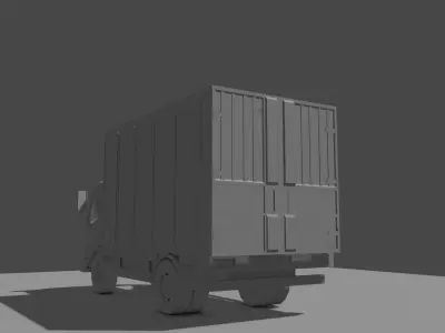 Low poly truck road 3D model