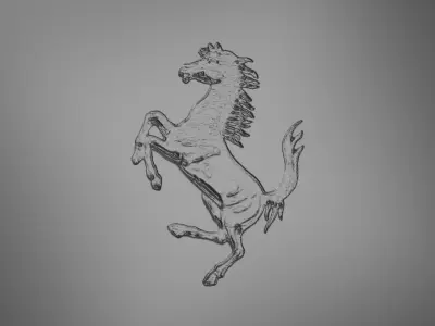 Ferarri embossed 3D logo Free 3D print model