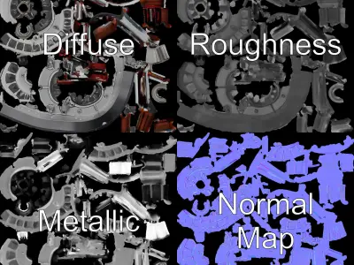 Electric Motor Rotor Model Pack Low-poly 3D model