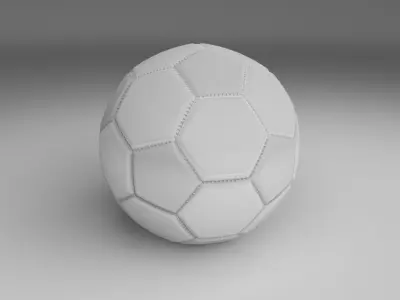 High Quality White Football Low-poly 3D model