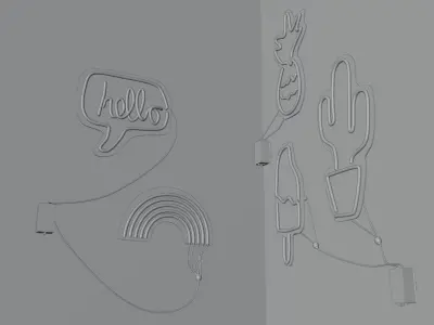 Summer vibe Neons Free low-poly 3D model