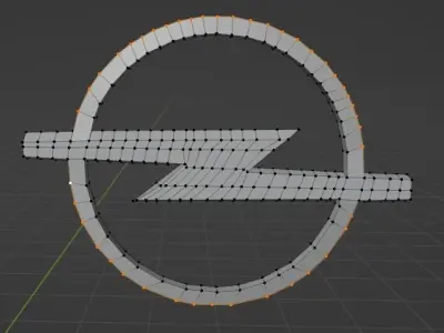 Opel Car 3D Logo Low-poly 3D model