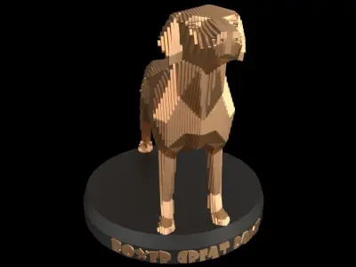 Parametric Boxer Great Dane Low-poly 3D model