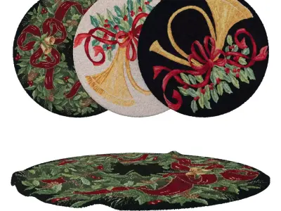 Round Rug Set117 3D model