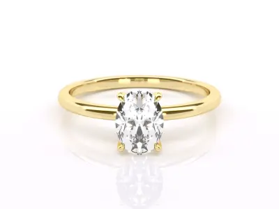 Oval Diamond Engagement Ring 8x6 3D print model