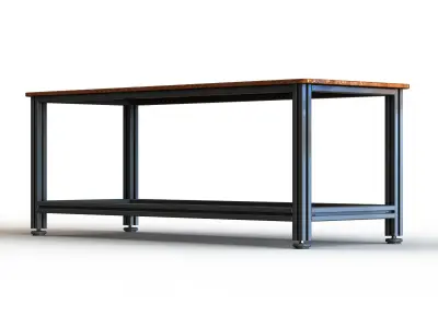 Aluminum Industrial Coffee Table 3D model
