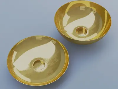 Gold Bowls Metal 3D model