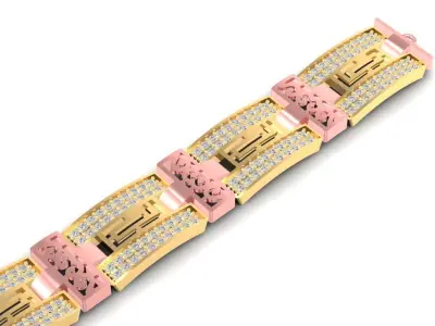 Luxury Geometric Link Bracelet for Men  2560 3D print model