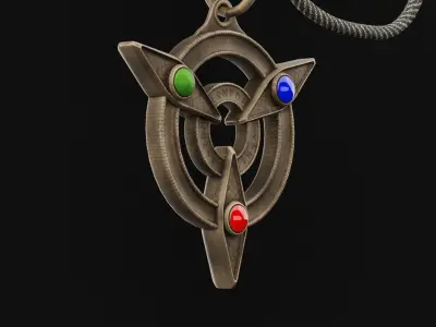 Triangular Amulet Low-poly 3D model