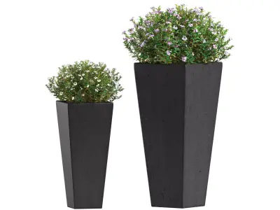 Flower bed in a modern RH pot  ArtDeco Front Patio  3D model